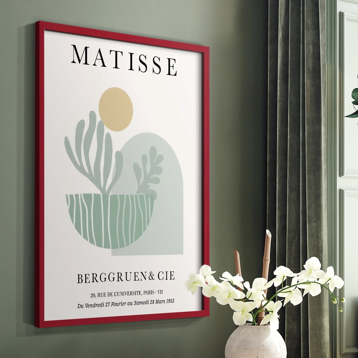 Matisse CLXXXII Framed Print in Red Solid Wood 11 x 14 Framed Print