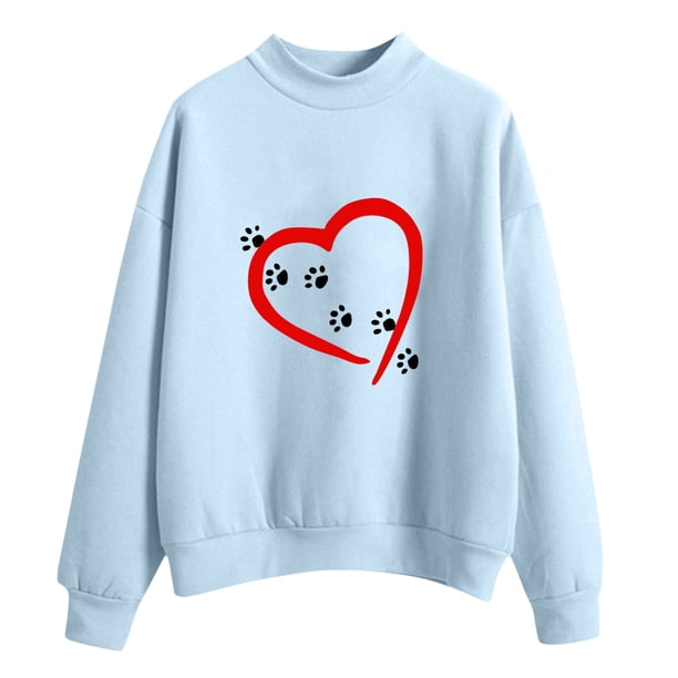 Gibobby Casual Sudadera para Mujer Sudadera suelta casual de manga larga con cuello redondo para mujer blusa grande de manga larga(Azul,XG)