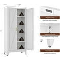 thumbnail image 3 of 71''Metal Cabinet with 4 Adjustable Shelves,5-Tier Pantry Storage Cabinet,Kitchen Pantry Cabinet for Living Room,Dining Room, White, 3 of 15