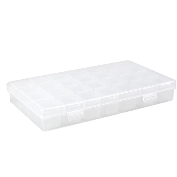 Caja de bordado de diamantes, caja de almacenamiento transparente de plástico de 28 compartimentos Caja de almacenamiento de exhibición de cuentas de joyería de diamantes de imitación para arte de uñas Vhermosa CPB-DE-LYY358-1