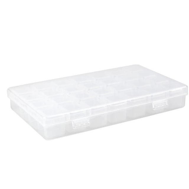 Diamond Embroidery Box, 28 Compartment Plastic Transparent Storage Box Nail Art Rhinestone Jewelry Bead Display Storage Box