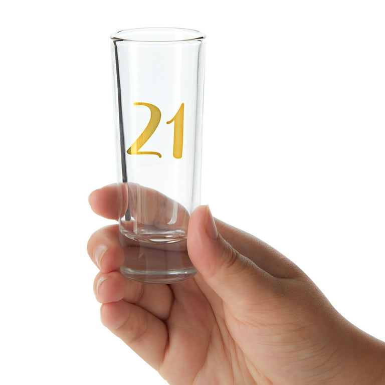 Novelty Shot Glasses for 21st Birthday Party Finally 21 2 oz 2 Pack