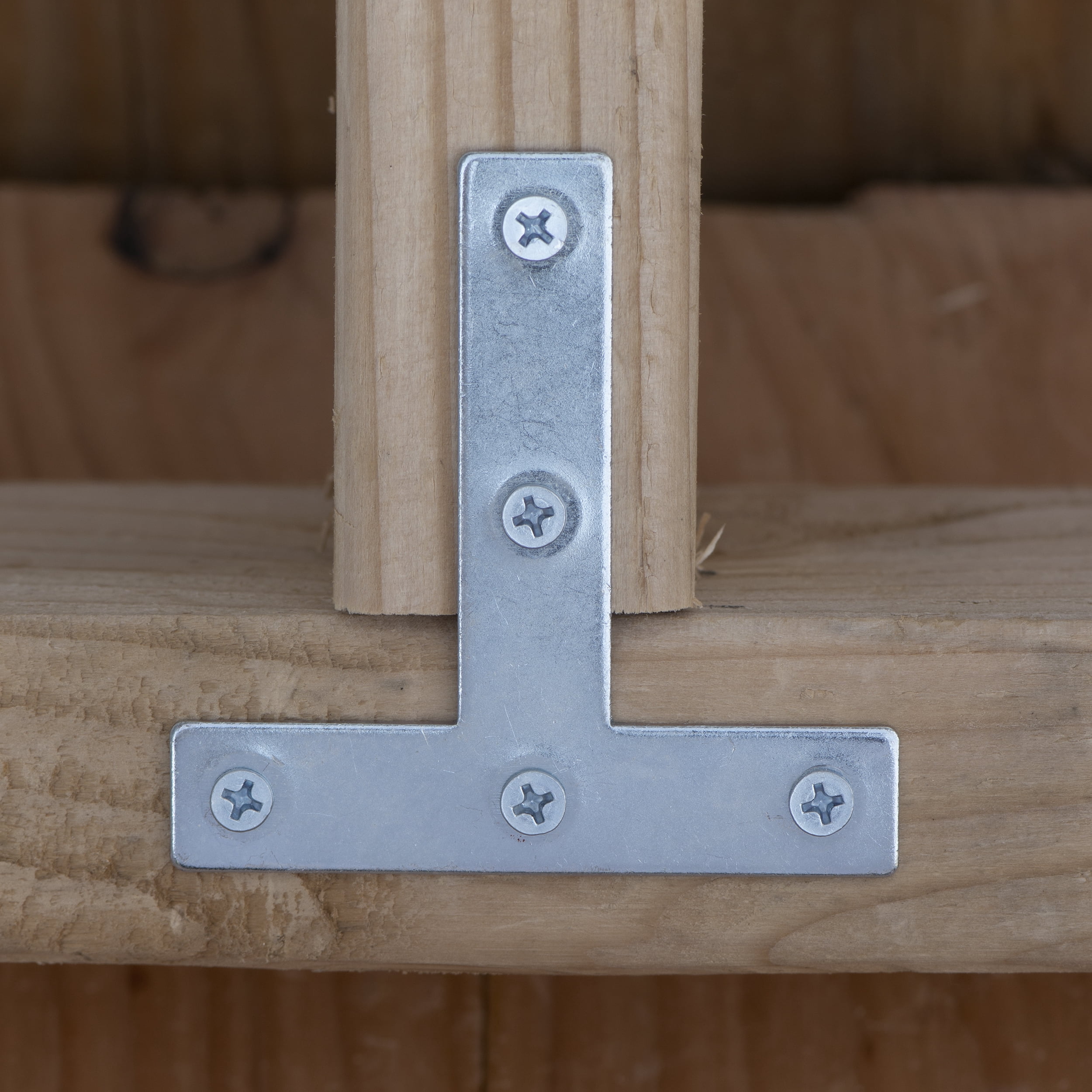 Bulldog Hardware 3 in. x 3 in. T Plate, Zinc Plated, 2 Pack
