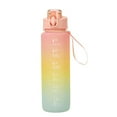 thumbnail image 4 of Tuvgenk Running Plastic Water Bottles with Straw Gym 32 Oz with Handle Pink with Time Marker, 4 of 5