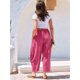 thumbnail image 5 of Pantalones Palazzo Harem Informales Holgados con Cordón para Mujer, para Verano, Playa, Viajes, Vacaciones, con Bolsillos. Rosa Roja M, 5 of 6