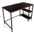 thumbnail image 5 of Writing Computer Desk Simple Study Desk Notebook Table for Home Office Metal Frame Easy Assembly with 2 Storage Shelves ,Black+Black, 5 of 5