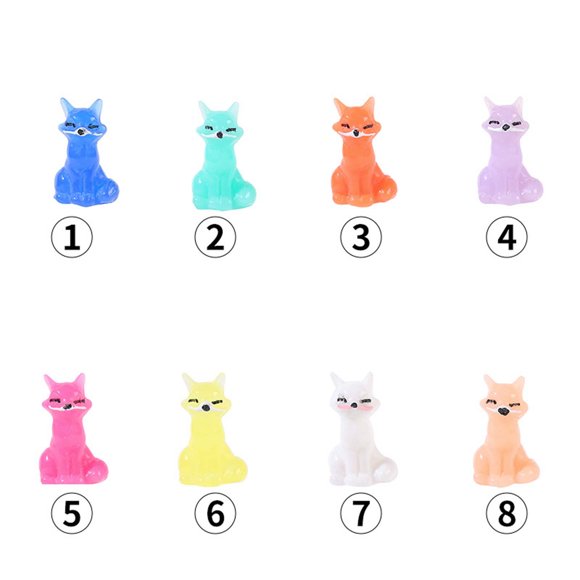 Bwiyojiz Count 8pcs Simulation Toy Toys Coloured Foxs Micros Landscapes Diy Decorative Accessories Mini Desktop Widgets, Gifts for Yourself, Multicolor