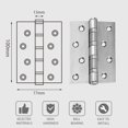 thumbnail image 3 of Bisagra de puerta de acero inoxidable, 2 piezas Bisagras de puerta plegables Bisagras de acero inoxidable Bisagra de 3 mm de espesor, para puertas interiores sólidas(Plata), 3 of 5