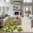 thumbnail image 3 of Non-Slip Rug Pad Rugs Summer Spring Watercolor Lemon Rectangle Area Rugs 5x7Ft Soft Carpet Pads for Living Room Kids Room, Fruit Green Leaves on Linen, 3 of 9