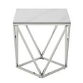 thumbnail image 3 of Lexicon Alfeo Steel and Stone End Table in Silver, 3 of 5