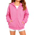 thumbnail image 5 of Ruyang Kids Zip Up Hoodie Long Sleeve Sweatshirt Solid Loose Fit Sweatshirt Jacket Trendy Windproof Coat Fall Winter Warm Outerwear, 5 of 9