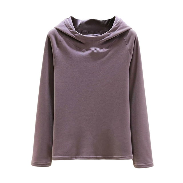 Pyjama Chaud pour Femmes Chemise Chaude à Manches Longues en Velours Uni avec Capuche Vêtements de Maison Pyjama Chemises Longues pour Femmes