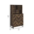 thumbnail image 5 of 63 Inch Wine Cabinet with Double Doors 2 Adjustable Shelves Rich Brown, 5 of 5