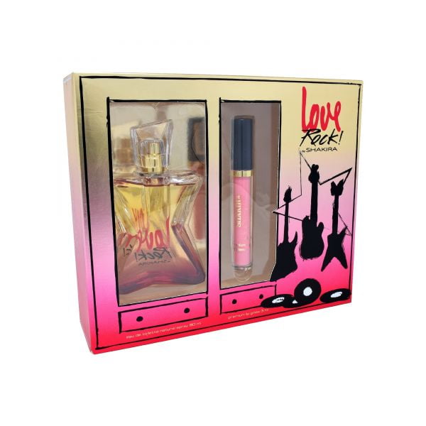 SET SHAKIRA LOVE ROCK 2PZS 80ML EDT SPRAY/ LIP GLOSS 3ML Shakira Fragancia