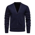 thumbnail image 2 of Dpytoraw 2024 Winter V Neck Cardigan Plus Fleece Thickened Knit Sweater, 2 of 5