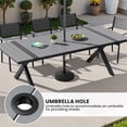 thumbnail image 4 of Crestlive Products 94" Outdoor Dining Table for 8-10, Aluminum Sturdy Frame with Umbrella Hole, Gray Wood-Grain Top, 4 of 7