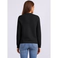 thumbnail image 3 of DARING DIVA Women's Crew Neck Long Sleeve Open Front Button Down Cardigan L Black, 3 of 6