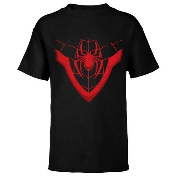 Marvel Spider-Man Miles Morales Halloween Costume - Short Sleeve T-Shirt for Kids - Customized-Black
