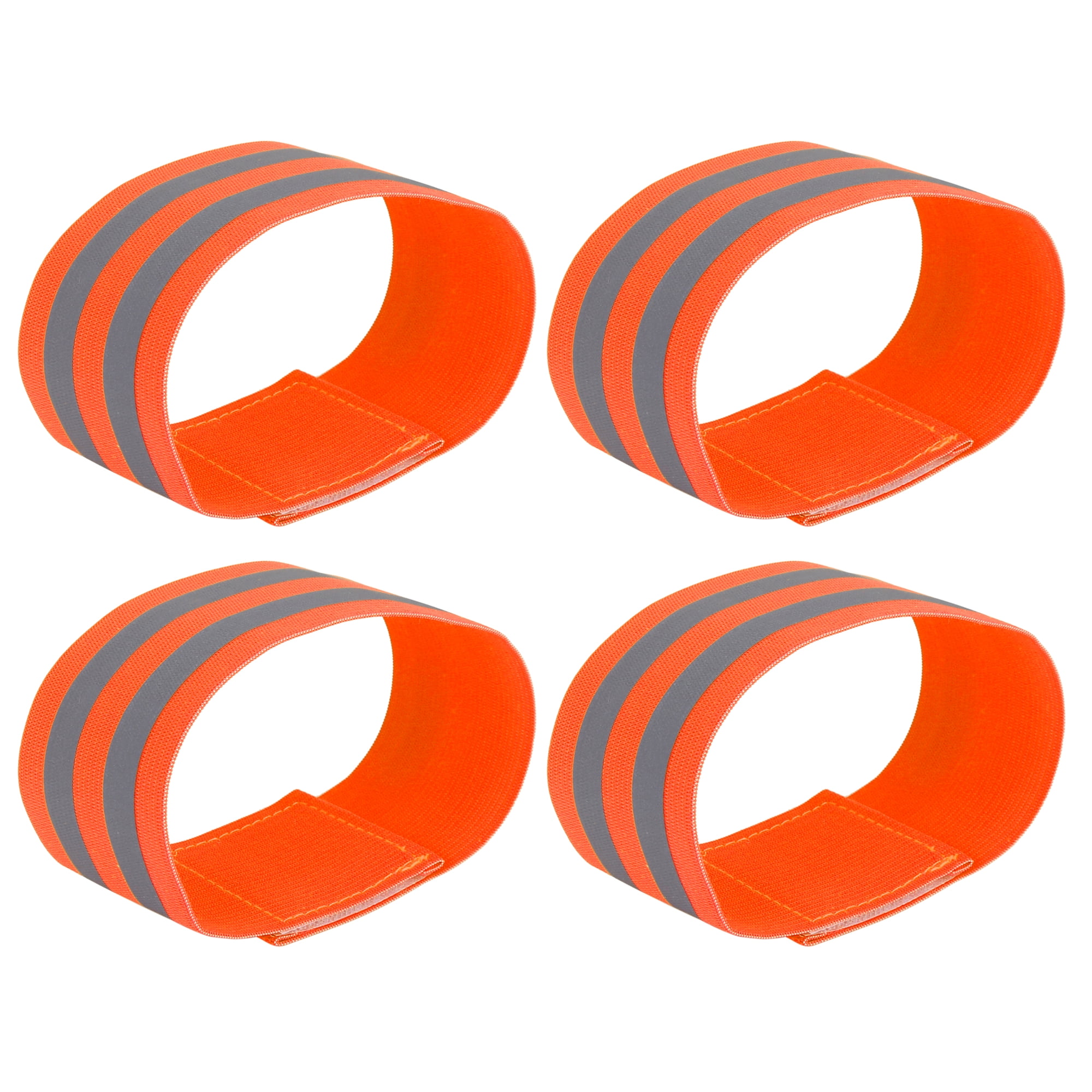 4pcs Reflective Bands for Arm Reflective Armbands High Visibility Night Cycling Riding Reflector Tape Straps Orange