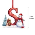 thumbnail image 3 of Qjidjing Snowman Alphabet Letter Ornaments for Christmas Tree, 3.15 inch, Red Xmas Hanging Decor, 2D Acrylic Pendants for Home Party , Letter S, 3 of 6