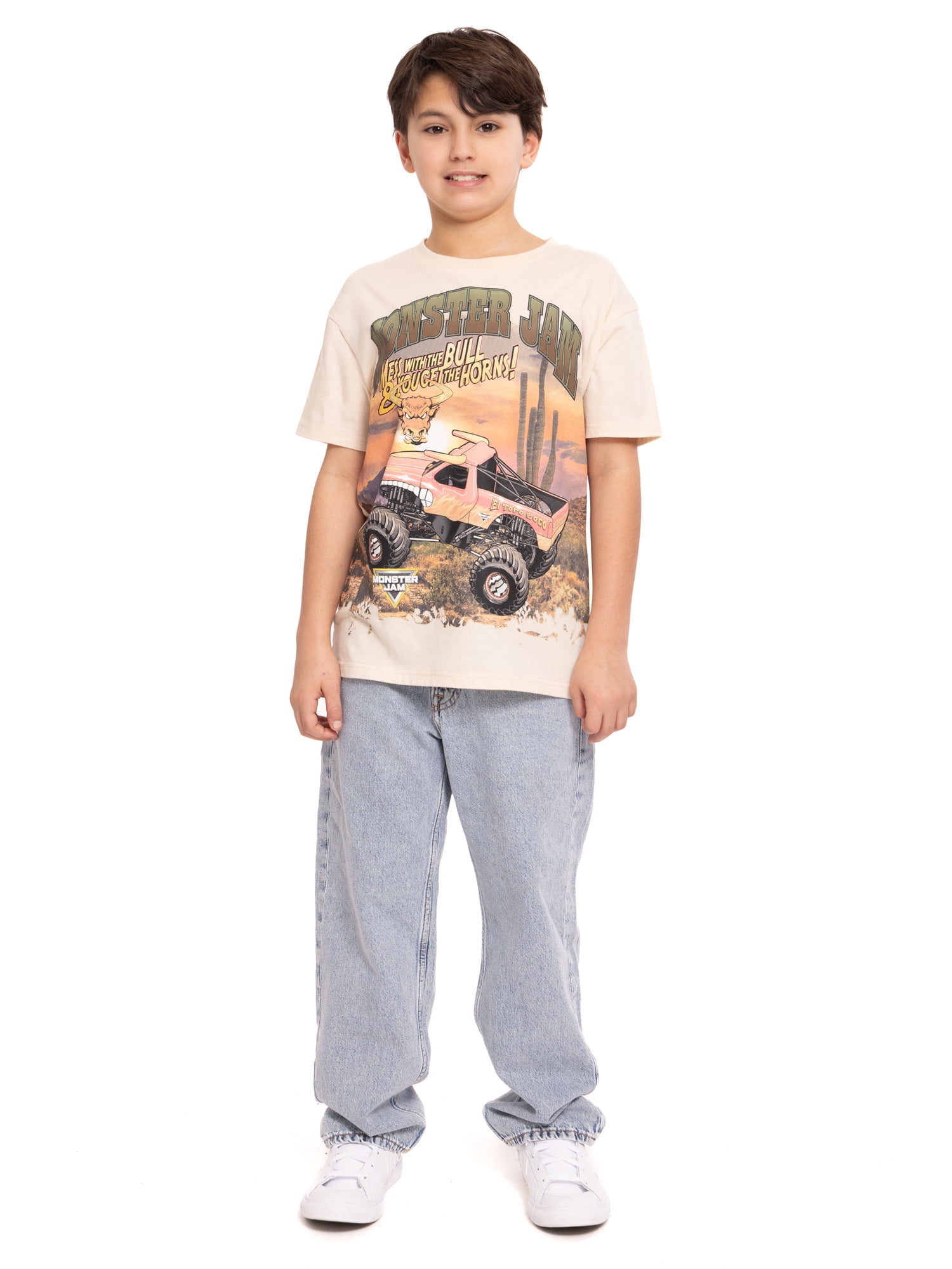 Monster Jam Boys Graphic Tee with Short Sleeves, Sizes 4-18