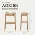 thumbnail image 5 of Open Box Maven Lane Barstool in Weathered Oak Finish w/ Brushed Vegan Leather, 5 of 6
