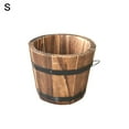 thumbnail image 1 of MesaSe Rustic Succulent Planter Wooden Barrel Empty Flower Pot Container Garden Decor, 1 of 9