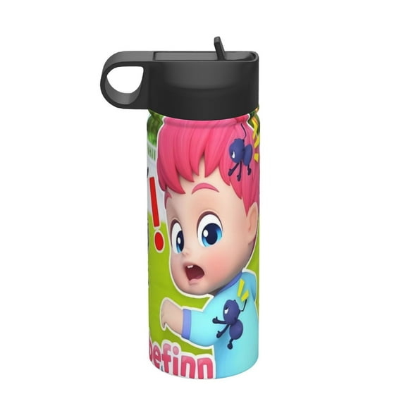 bebefine Kids Insulated Water Bottle With Straw - 18 Oz Stainless Steel Double Wall Vacuum Cup, Leakproof, Bpa Free, Suitable For Boys And Girls
