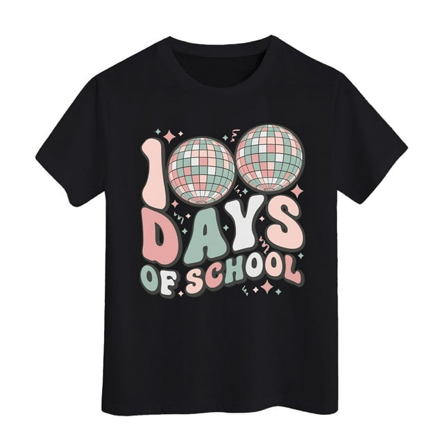 T-shirts pour Filles Mode Décontractée Imprimé Col Rond Manches Courtes T-Shirt Haut Vêtements pour Bébés Filles Orange 3-4 Ans