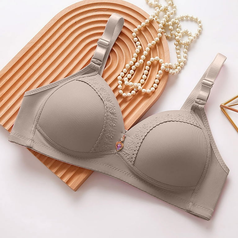 Pejock Everyday Bras for Women Ultimate Comfort Lift Wirefree Bra Lace  Bralette Plus Size Bras Wireless Lingerie Deep V Sexy Underwear Camisole Cute  Bras No Underwire Gray Cup Size 100D/105BC 