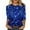 Blue, variant on Tshirts Women 3/4 Sleeve Casual Sequined Crew Neck Loose Printed Women's Tops Pink M