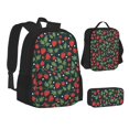 thumbnail image 2 of Naloa Strawberry Print Large Capacity Backpack Lunch Bag Pencil Case Combination 3 Piece Set for Student, 2 of 8