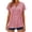 Red, variant on Tqyyweavej Women's Gingham Button Down Shirts Linen Henley Short Sleeve Blouses Plaid Solid Color V Neck Tops Size S to 2XL
