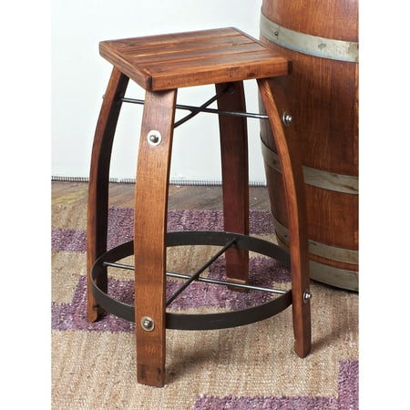 2 Day Designs Reclaimed 24 Inch Stave Wine Barrel Counter Stool With 2 Day Designs Reclaimed 24 Inch Stave Wine Barrel Counter Stool With Wood Seat