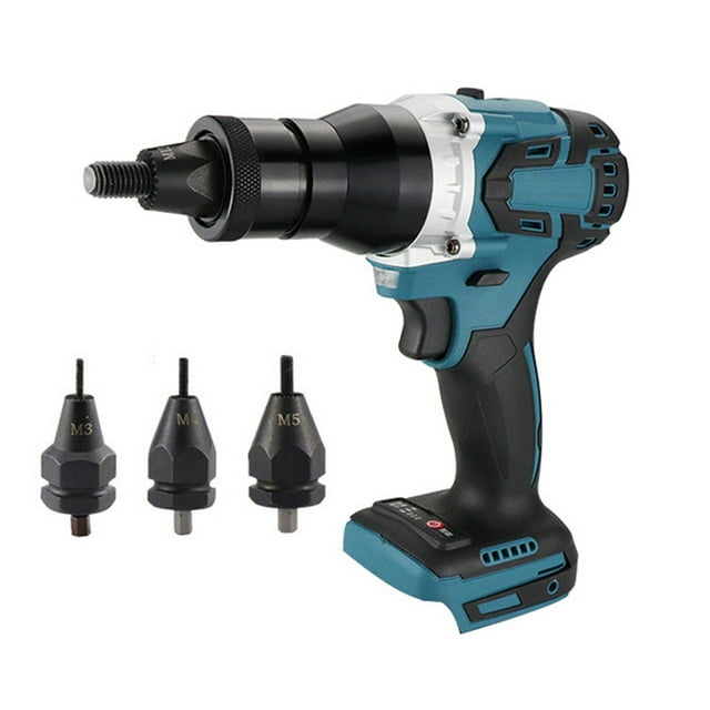 Puissant Kit de Machine à Écrou à Rivet Électrique Sans Balais Outil de Rivetage Électrique Automatique avec Têtes de Riveteuse
