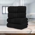 thumbnail image 6 of Elegant Comfort Turkish Cotton Hand Towel Set, 4-Pack, 16" x 28", Highly Absorbent - Soft Bathroom Towels, Black, 6 of 6