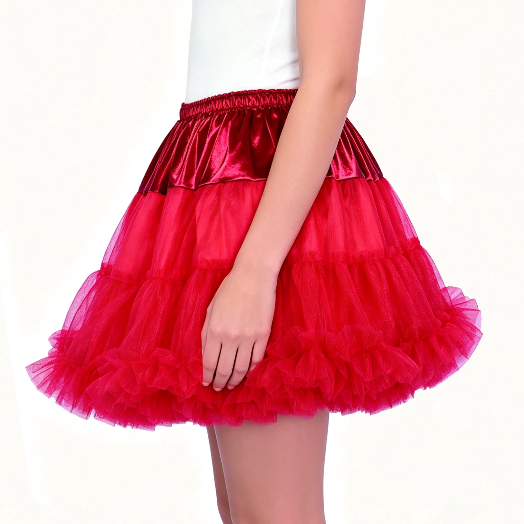 Petticoat Costume Accessory for Adults, Red, L/XL, Halloween by Way To Celebrate