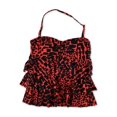 thumbnail image 1 of Island Escape Haut de Tankini à Étages Imprimé Animal pour Femmes, Orange, 8, 1 of 1