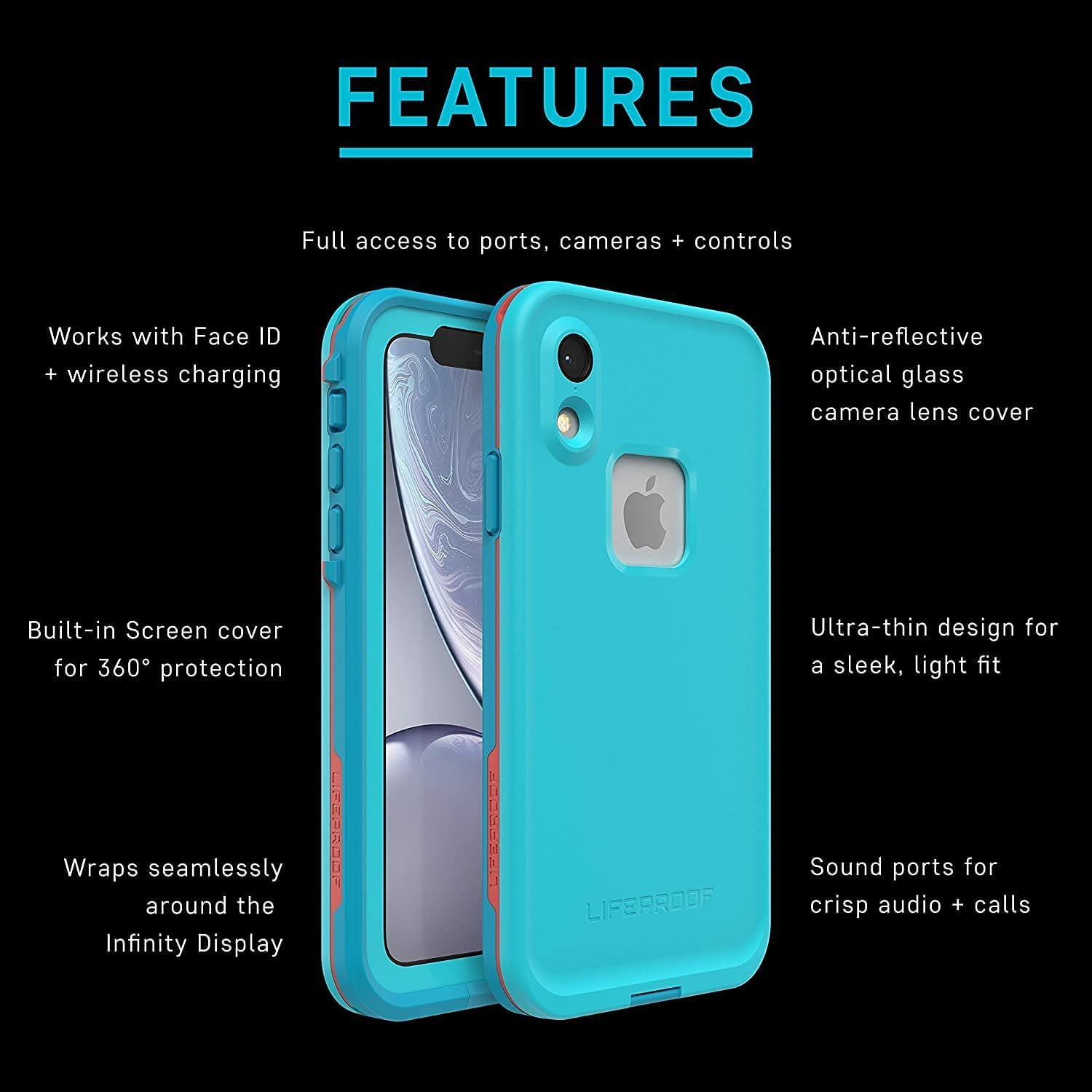 LifeProof FR Series Waterproof Case for iPhone Xs & iPhone X Only - Non-Retail Packaging - Body Surf Cement/Gargoyle/Hawaiian Ocean