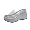 thumbnail image 2 of Wowcloth Women's Fashion Casual Beach Slide Sandals – Transparent Strap Round Toe Open-Toe with Thick Wedge Heel for Spring Footwear, 2 of 8