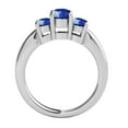 thumbnail image 3 of Mauli Jewels Rings for Women 1.80 Carat Three Stone Round Shaped Sapphire Ring 4-prong 10K White Gold, 3 of 7