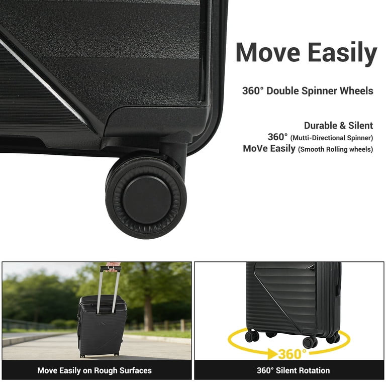 Smicure 3-Piece Hardside Luggage Set with Spinner Wheels photo 8