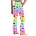 thumbnail image 4 of Odeerbi 2-13 Years Kids Girls Wide Leg Yoga Pants Butterfly Print Workout Dance Athletic Sports Pants Cute Elasticity High Waist Straight Leg Pants, 4 of 9