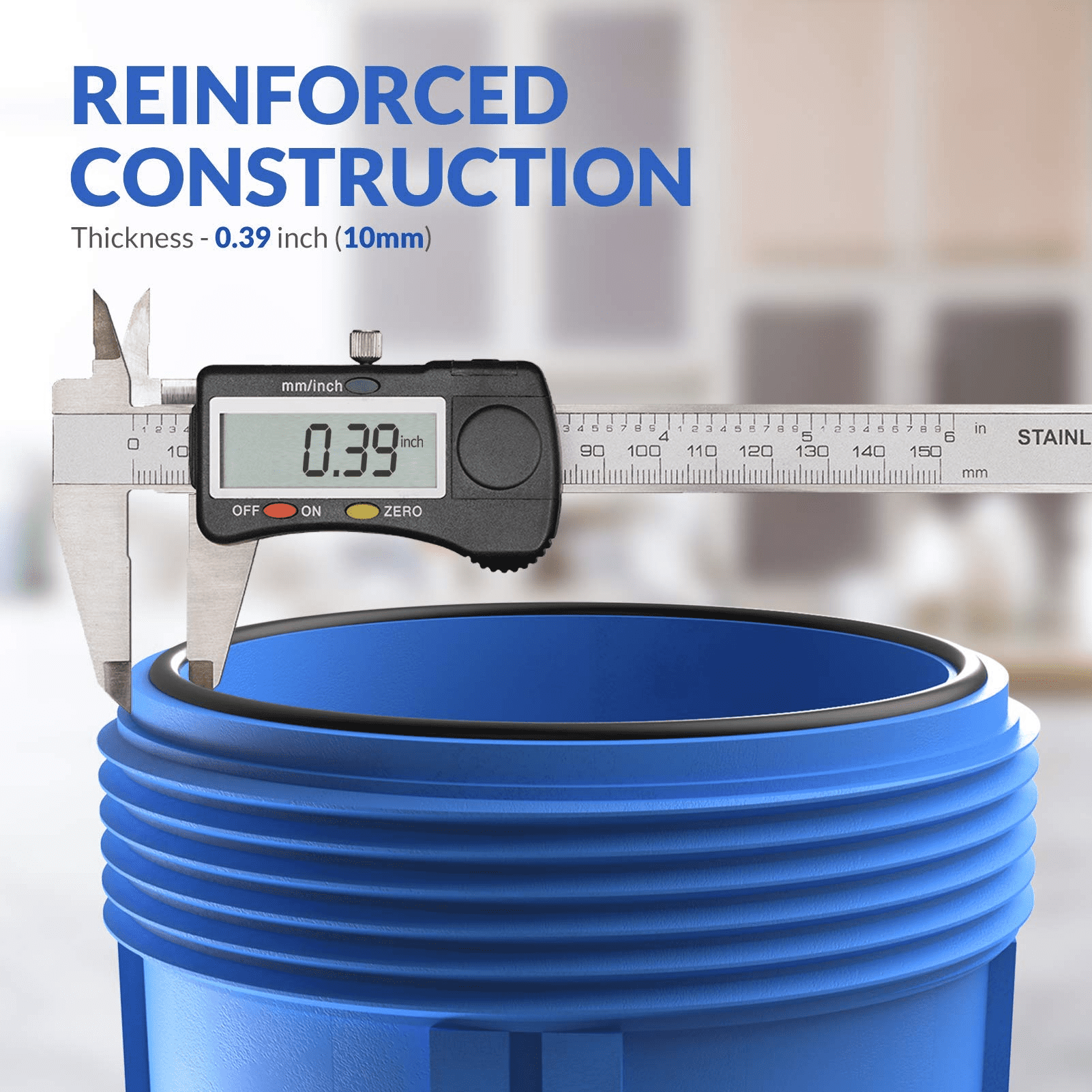 Whole House Water Filter System, SimPure 10-Inch Water Filtration for City Water, Well Water, Rainwater, 4.5" x 10", Blue