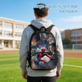 thumbnail image 5 of Spider Hero Pattern Print Backpack with Web Design for Teens Large Capacity Student Schoolbag with Water Resistant Fabric and Storage Compartments #63, 5 of 5