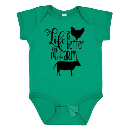 

Inktastic Life is Better on the Farm Chicken and Cow Gift Baby Boy or Baby Girl Bodysuit