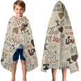 thumbnail image 3 of I Love My Dogs Art Hooded Bath Towel，50"x30" for Ages 3 To 12 Kids, Quick Dry Lightweight Soft Microfiber Hood Beach Towel Cover Up for Kids, 3 of 7