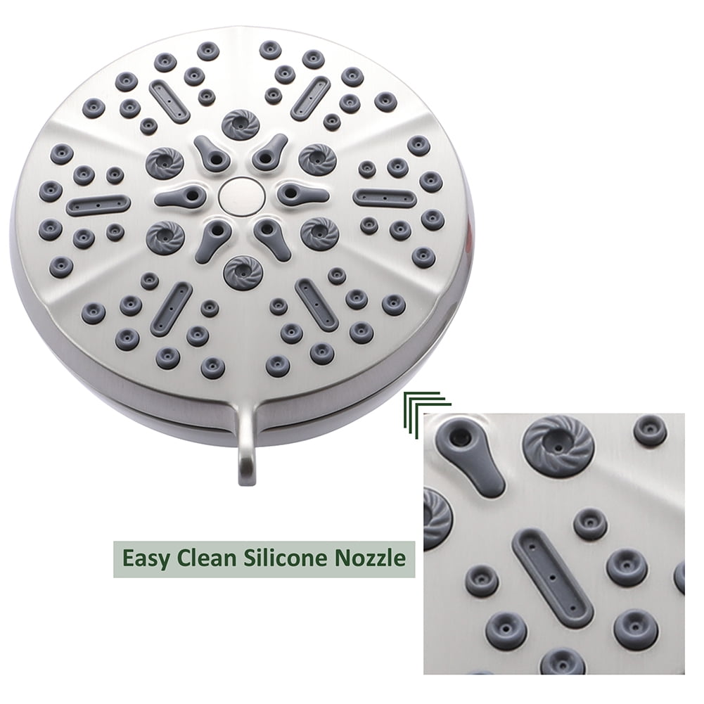 Kepooman 5-Inch Multifunctional Single Wall Mounted Fixed Shower Nozzle, Adjustable Angles Wall-Mount Showerhead, Nickel Kepooman 5-Inch Multifunctional Single Wall Mounted Fixed Shower Nozzle, Adjustable Angles Wall-Mount Showerhead, Nickel