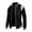 Black, variant on Hontri Men's Fleece Jackets & Coats Men's Autumn&Winter Solid Color Long Sleeved Stand-Up Collar Leather Jacket Black L