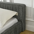 thumbnail image 5 of Queen Size Bed Frame,Platform Tufted Grounded Queen Bed Frame with Headboard and Solid Frame,Easy Assembly,Pleated Design,Chenille Fabric,Gray, 5 of 8